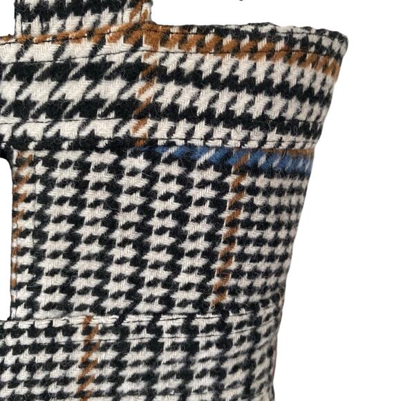 Le’ AL.X Wool Blend Glen Plaid Sweetheart Bustier Mini Dress size XS Black - Picture 5 of 8